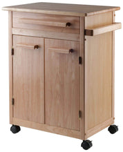 Load image into Gallery viewer, Budget winsome wood single drawer kitchen cabinet storage cart natural
