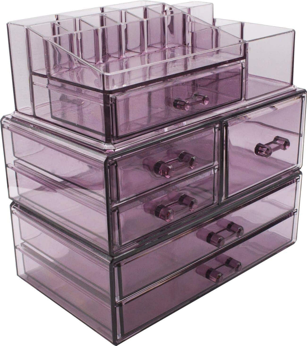 Selection sorbus cosmetics makeup and jewelry storage case display sets interlocking drawers to create your own specially designed makeup counter stackable and interchangeable purple