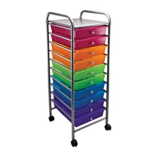 Load image into Gallery viewer, Heavy duty advantus 10 drawer rolling organizer 37 6 x 13 x 15 4 inches multi colored avt34004