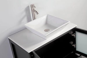 Featured vanity art 60 inch bathroom vanity set single ceramic sink top with mirror 8 drawers one large folding door drawer perfect bathroom organizer espresso va3136 60