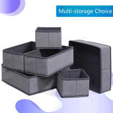 Load image into Gallery viewer, Explore onlyeasy foldable cloth storage box closet dresser drawer organizer cube basket bins containers divider with drawers for scarves underwear bras socks ties 6 pack linen like grey mxdcb6p
