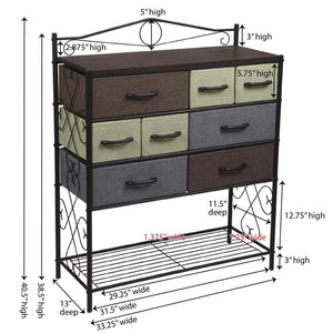 Best household essentials victorian 8 drawer chest storage dresser or entryway table black