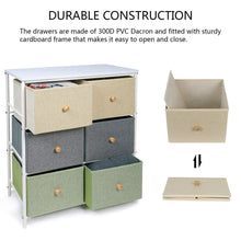 Load image into Gallery viewer, The best lifewit small storage drawer unit with metal frame for children small clothes organizer with wooden tabletop for livingroom bedroom cabinet with 6 easy pull fabric drawers 3 tier