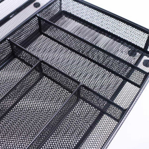 Results szat pro mesh silverware cutlery tray drawer organization kitchen storage flatware utensil organizer for knives spoons forks black expandable