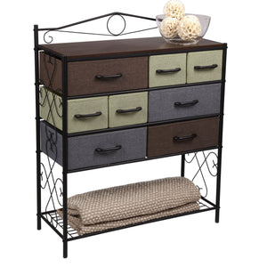 Budget household essentials victorian 8 drawer chest storage dresser or entryway table black