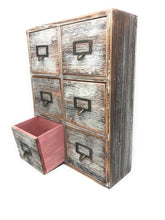 Load image into Gallery viewer, Top rated farmhouse decor desk organizer storage cabinet bathroom home shelves kitchen living room bedroom furniture apothecary drawers rustic wood distressed finish