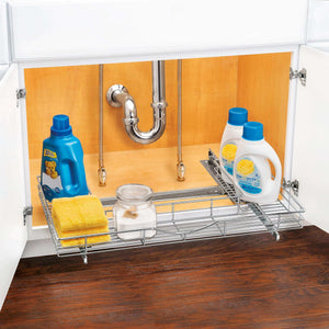 Shop for lynk professional professional u shape slide out out under under sink drawer 30w x 18d x 4h inch chrome