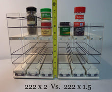 Load image into Gallery viewer, Discover the best vertical spice 22x2x11 dc spice rack narrow space w 2 drawers each with 2 shelves 20 spice capacity easy to install