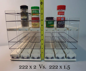 Discover the best vertical spice 22x2x11 dc spice rack narrow space w 2 drawers each with 2 shelves 20 spice capacity easy to install