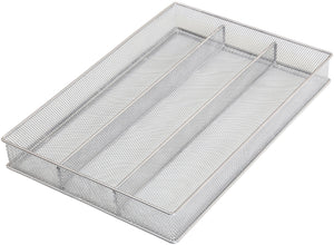 Select nice ybm home silver mesh cutlery holder in drawer utensil flatware organizer tray size width 11 length 16 height 2 1150 3 compartment