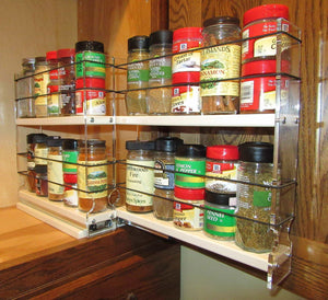 Explore vertical spice 22x2x11 dc spice rack narrow space w 2 drawers each with 2 shelves 20 spice capacity easy to install