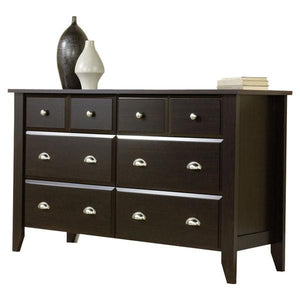 Dark Brown Wood 6-Drawer Wardrobe Dresser