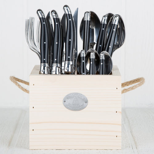 Black Laguiole Cutlery Block Set (24 Piece)