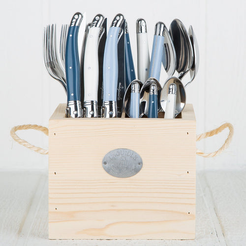 Blue Laguiole Cutlery Block Set (24 Piece)